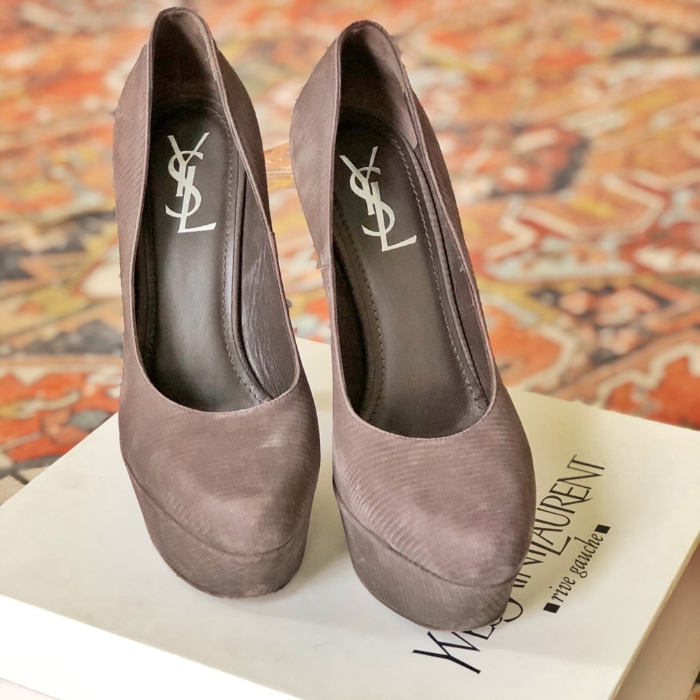YSL Aliama Platform Pumps 39.5